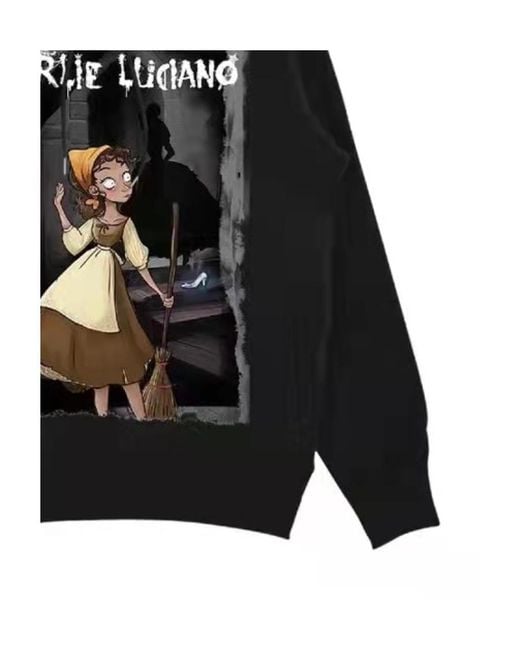CHARLIE LUCIANO Black Hooded Hoodie for men