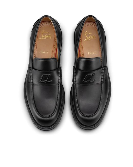 Christian Louboutin Black Urbino Moc Slip-On Loafers for men