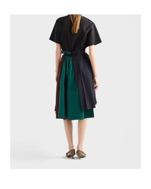 Prada Black Patchwork Midi Skirt