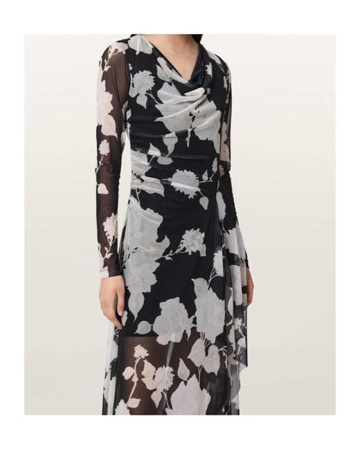 AllSaints Black Long-Sleeved Dress