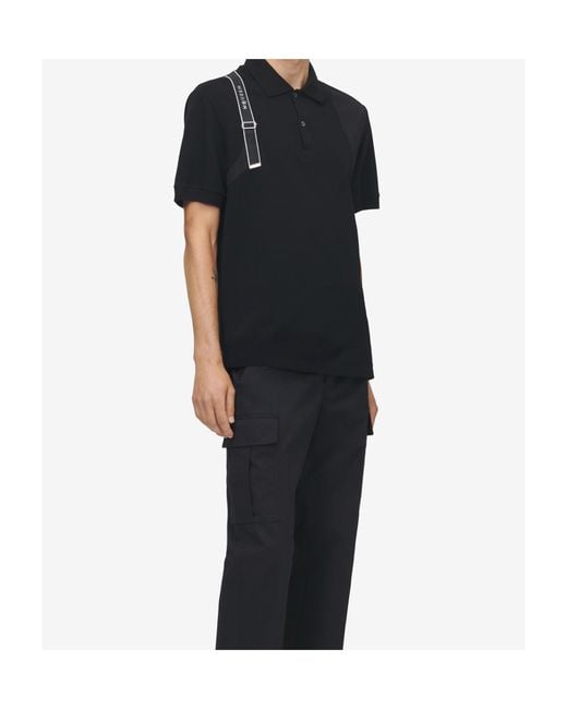 McQueen Black 'Harness' Polo Shirt for men