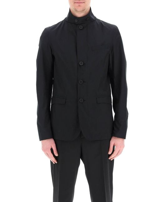 Herno Black High-Neck Buttoned Jacket for men