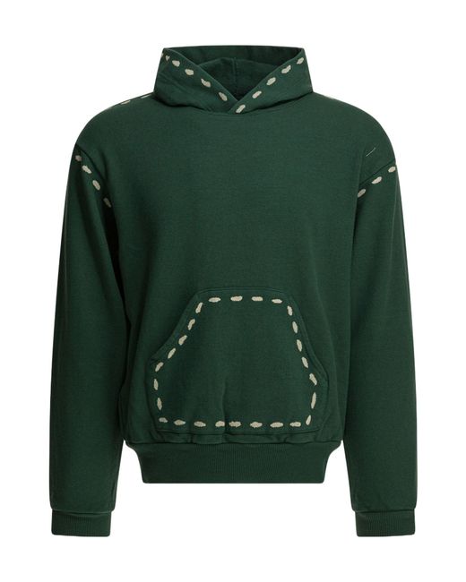 Kapital Green Hooded Dotted Sweatshirt for men
