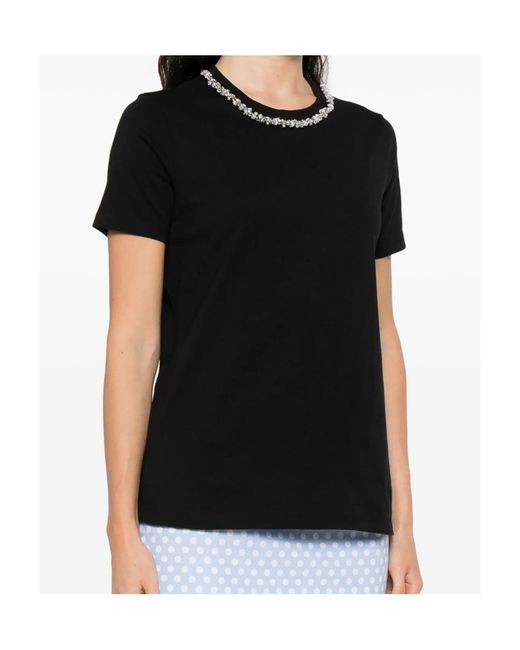 ERMANNO FIRENZE Black Crystal-Embellished T-Shirt