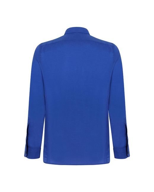 Tom Ford Blue Button Down Long-Sleeved Shirt for men