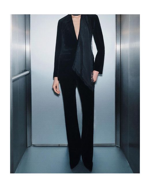 Marella Black Slim Velvet Trousers