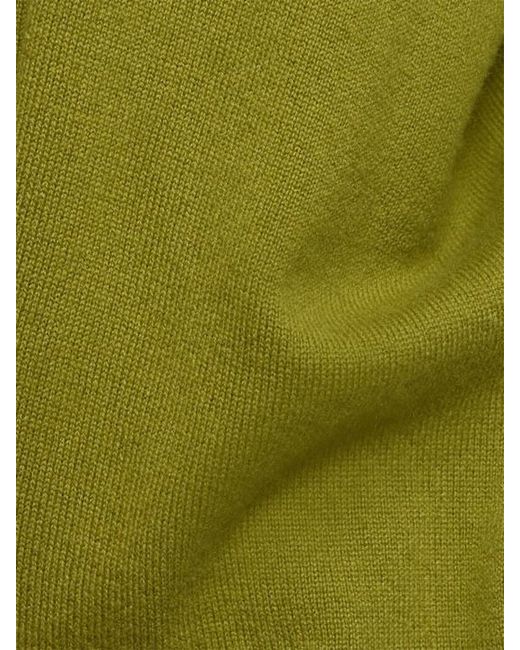 The Row Green Isaora Cashmere Knit V Neck Sweater