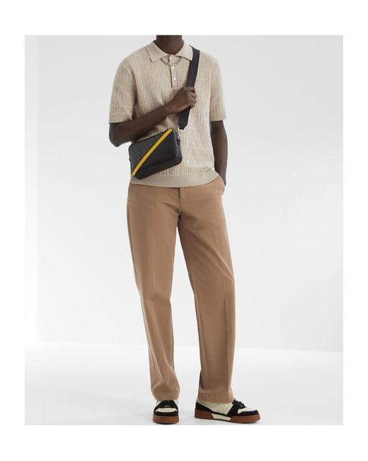Fendi Natural Tapered-Leg Tailored Cigarette Trousers for men