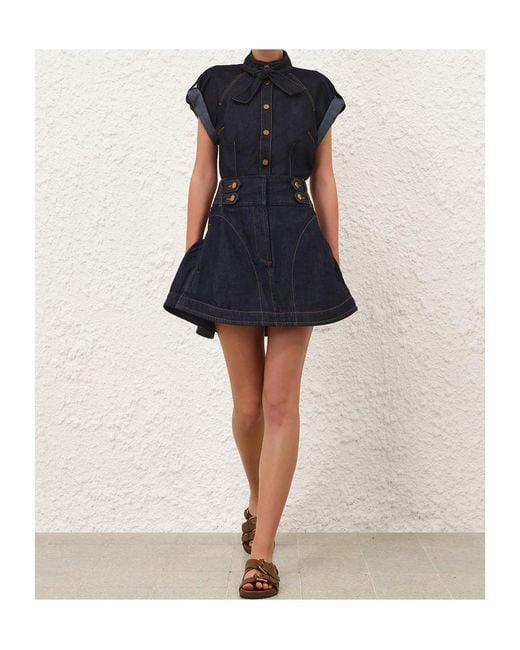 Zimmermann Blue Zim Denim Cargo Mini Skirt Night Sky