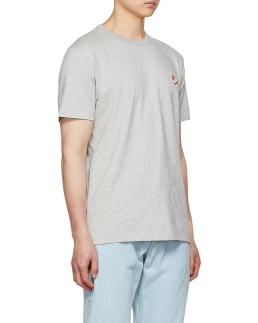 Maison Kitsuné Gray Maison Kitsuné Chillax Fox Patch T-Shirt for men
