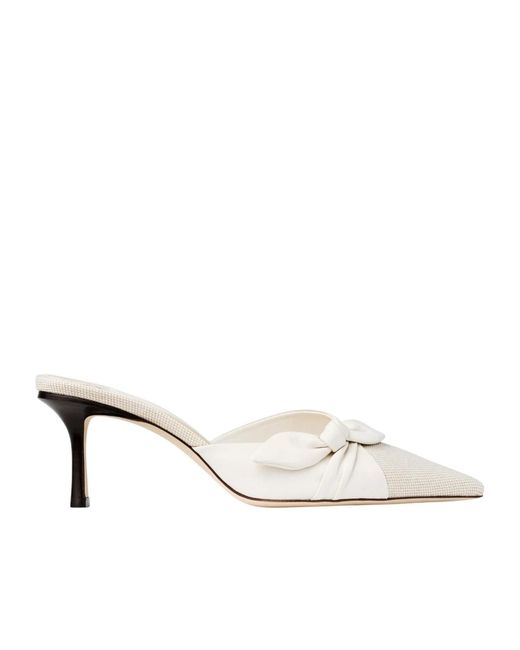 Jimmy Choo White Livi 65 Mules