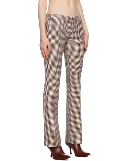 Acne Gray Low-Waisted Check Trousers