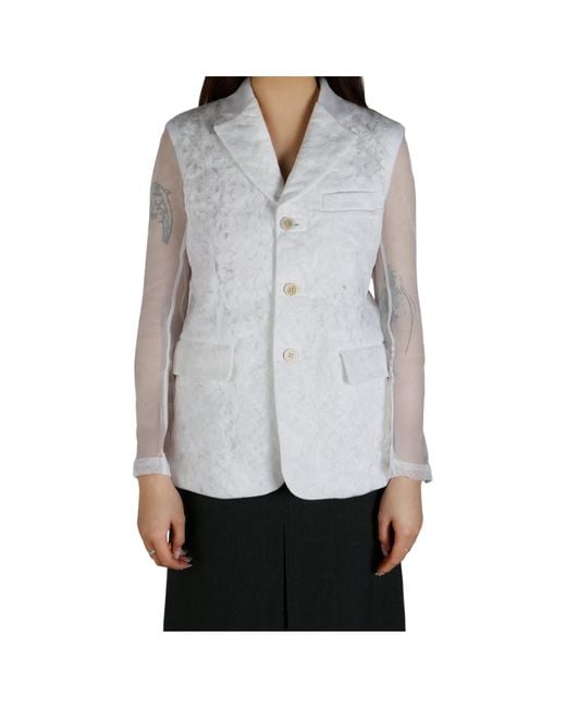 Comme des Garçons Gray Single-Breasted Blazer