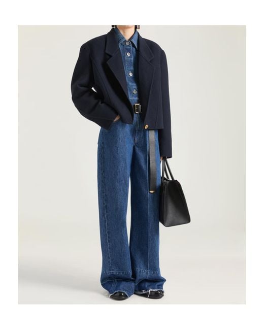 Givenchy Blue Cropped Boxy Tailoring Coat