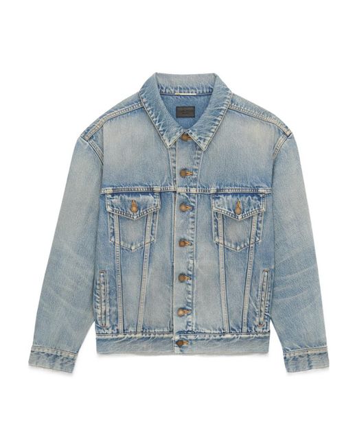 Saint Laurent Blue Oversized Denim Jacket