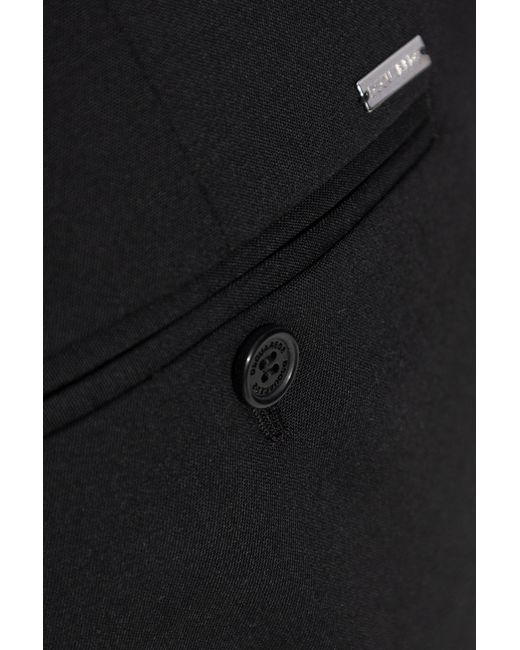 DSquared² Black Logo Plaque Tailored Trousers for men