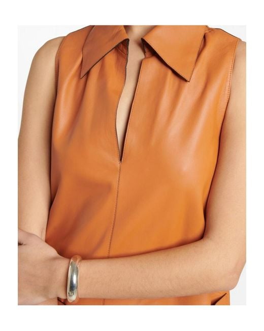 Joseph Orange Berwick Midi Dress