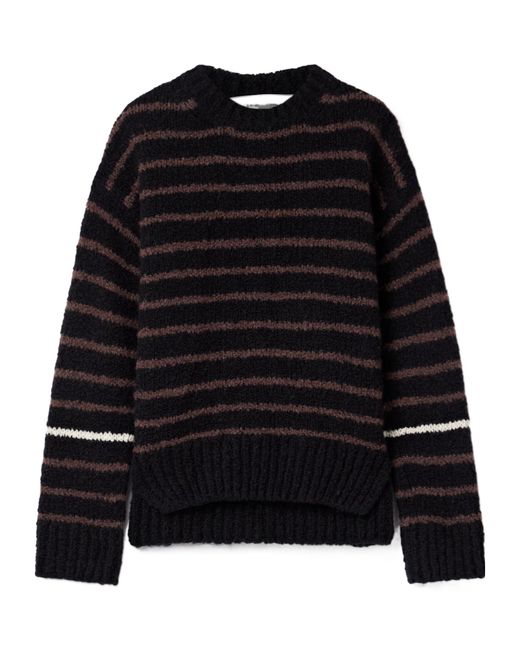 Proenza Schouler Black Leonie Striped Wool Sweater