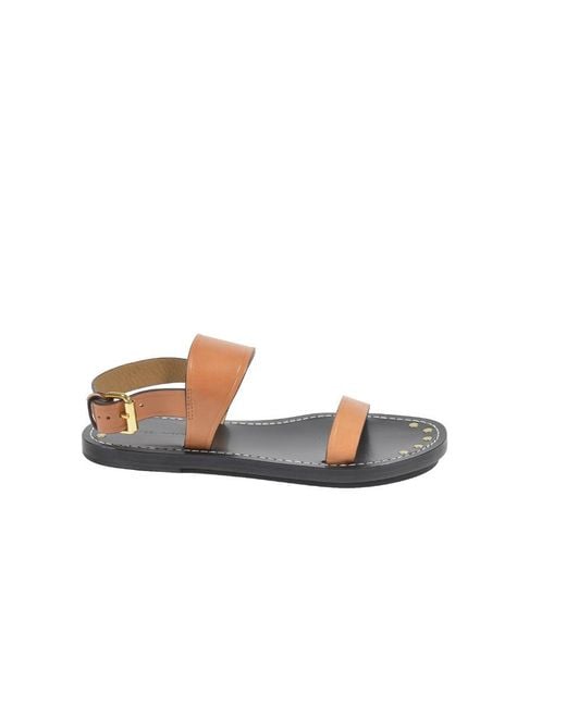 Isabel Marant Brown Stud Detailed Buckled Sandals