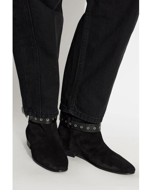 Isabel Marant Black Buckled Ankle Boots