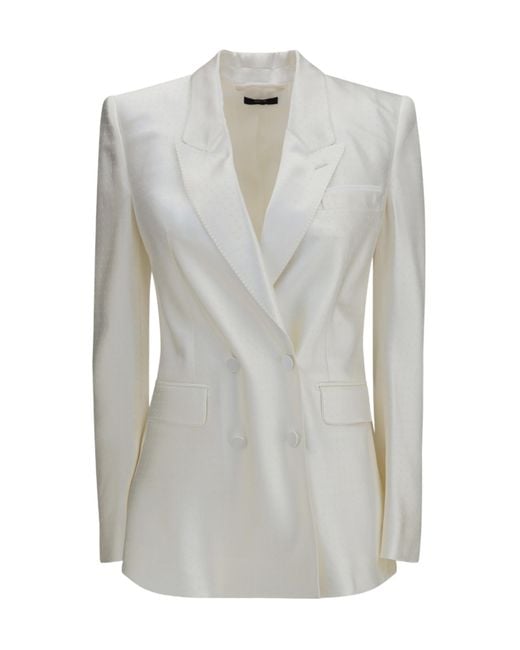 Tom Ford Gray Double-Breasted Blazer