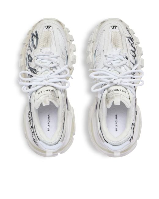Balenciaga White Track Signature Sneakers