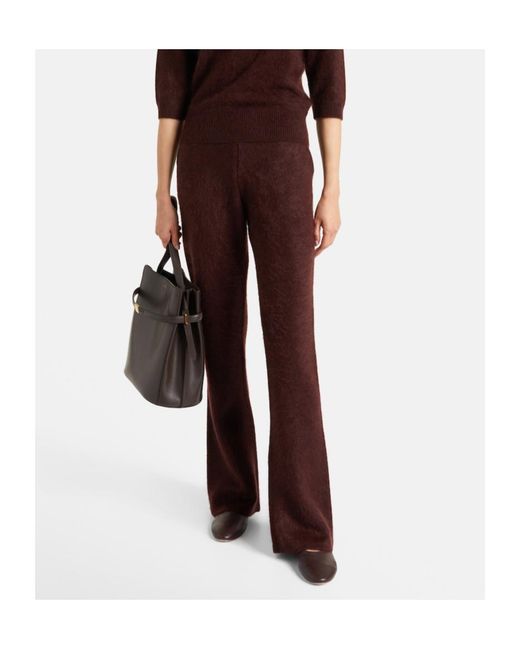 Dorothee Schumacher Brown Fluffy Statement Wool And Cashmere-Blend Flared Pants