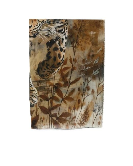D'Aniello Metallic Printed Scarf