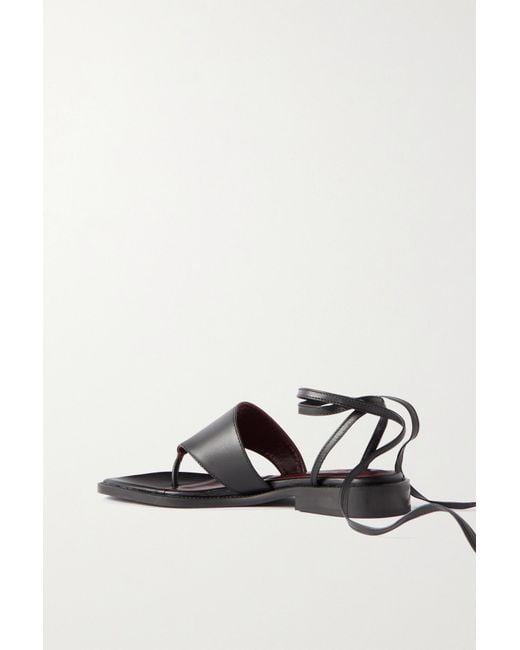 Staud Black Alexandre Strappy Flat Sandals