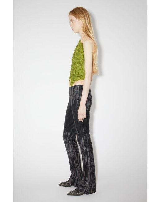 Acne Gray Faded-Effect Flared Trousers