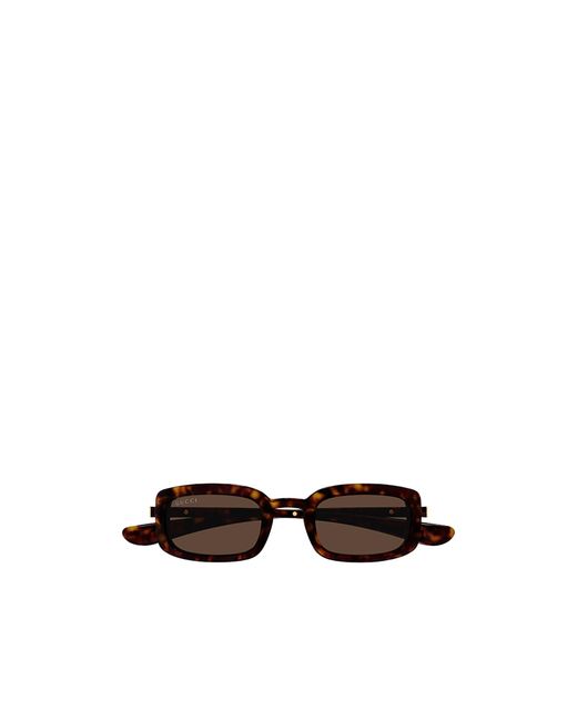 Gucci White Eyewear Rectangle Frame Sunglasses