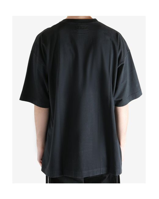 Vetements Black Crew Neck Short-Sleeved T-Shirt for men