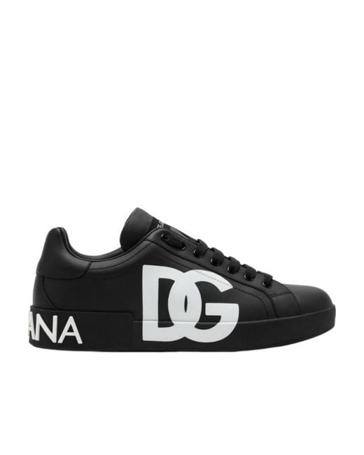 Dolce & Gabbana Black Portofino Spoiler Sneakers for men