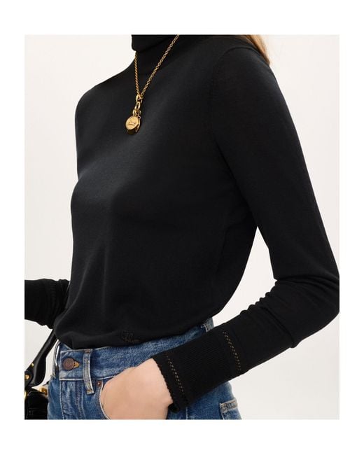 Chloé Black Fitted Turtleneck