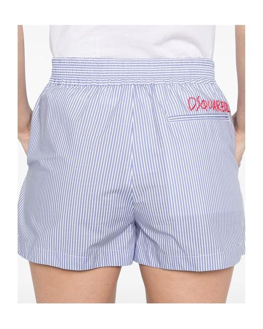 DSquared² Blue Summer Lovers Striped Pyjama Shorts