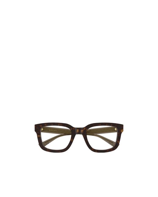 Gucci White Eyewear Square Frame Glasses for men