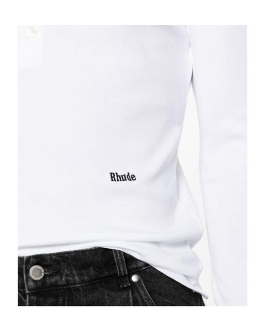 Rhude White Long-Sleeved T-Shirt for men