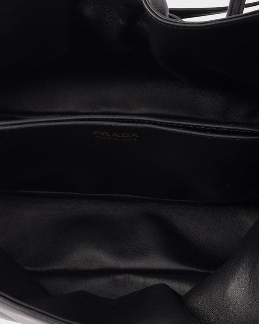 Prada Black Dada Buckle Detailed Small Bucket Bag