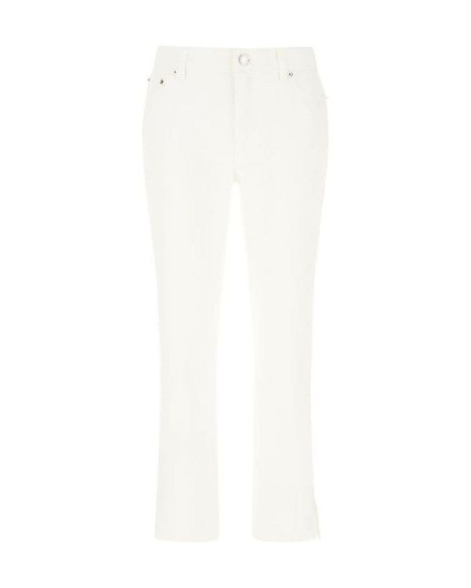Michael Kors White Michael Slim Cut Cropped Jeans