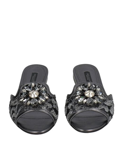 Dolce & Gabbana Black Slide Sandals