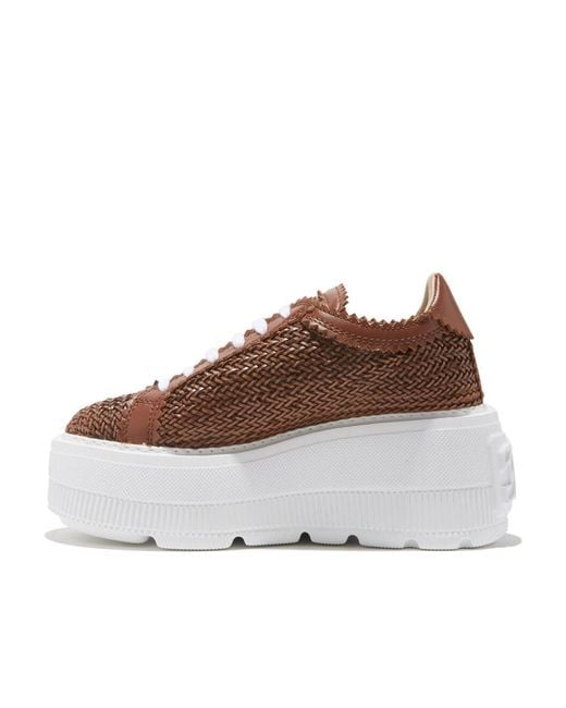 Casadei Brown Nexus Hanoi Wedge Platform Sneakers