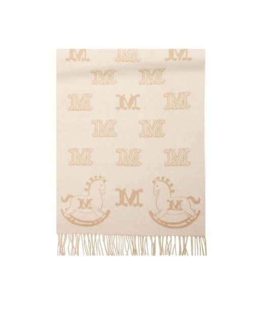 Max Mara Natural Scarf With M Print