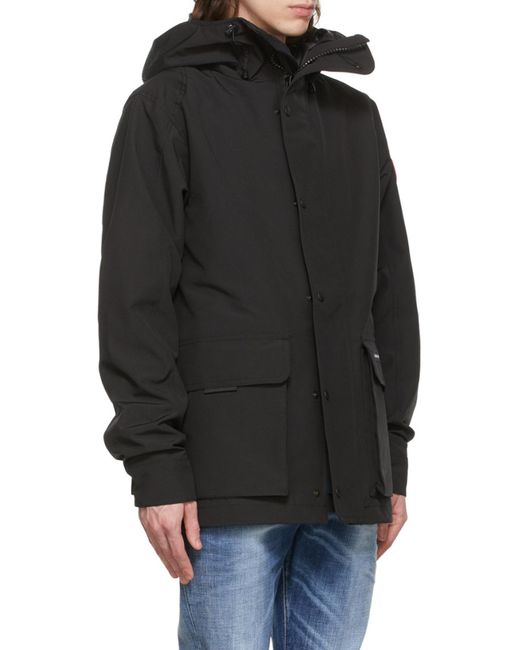 Canada Goose Black Expedition Logo-Patch Parka Coat for men