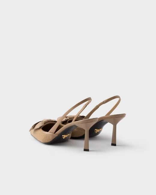 Prada Metallic Fabric Slingback Pumps