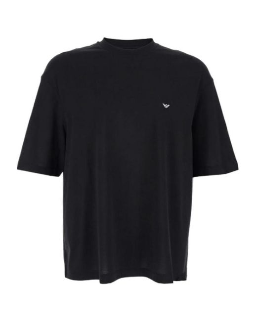 Emporio Armani Black Logo Print T-Shirt for men