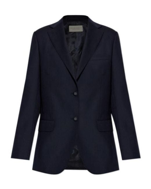 Officine Generale Blue Single-Breasted Blazer