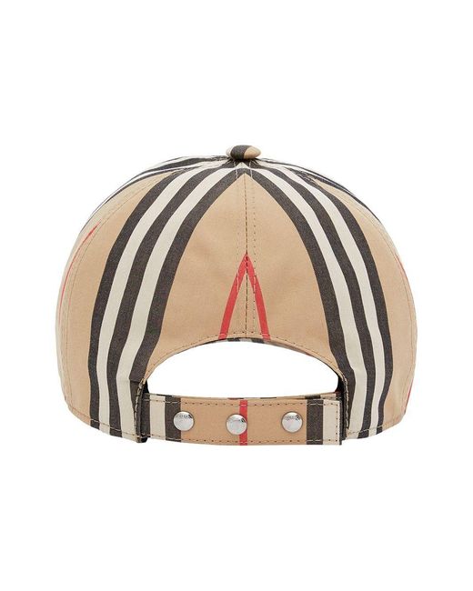 Burberry Natural Monogram Striped Baseball Cap for men
