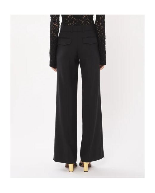 Chloé Black Pleat-Detailing High-Waist Trousers