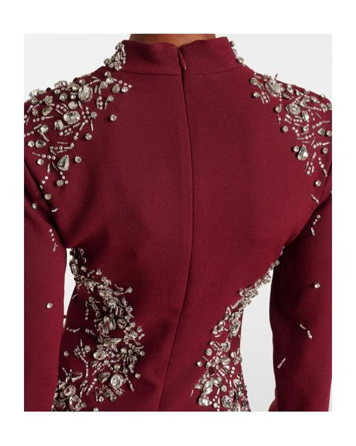 Jonathan Simkhai Red Odetta Embellished Crêpe Midi Dress