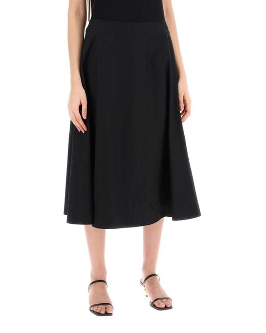 Bottega Veneta Black High-Rise Flared Skirt